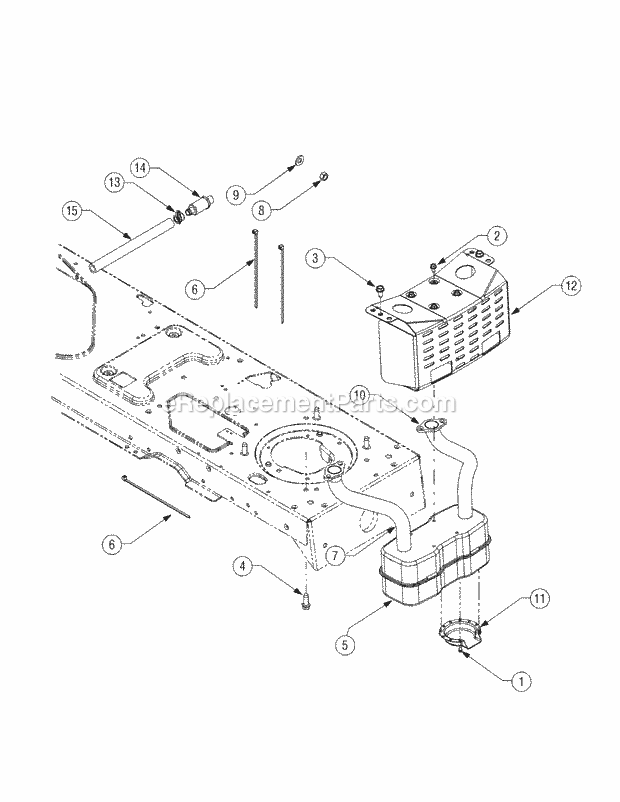 Engine Accessories Diagram and Parts List for SLT1554 13AK11CK709, 13AK11CK710, 13AK11CK712 Cub Cadet Lawn Tractor